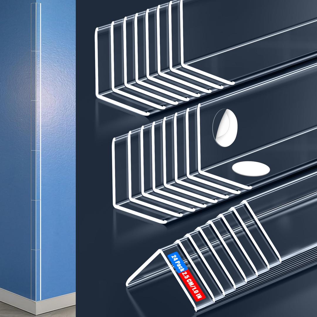 Frychee Clear Self-Adhesive Wall Corner Protectors，Corner Guards & Edge Protector for Wall Door Frame Cabinet Baseboard & Door, Table, Stair (36, 36" X 1.0")