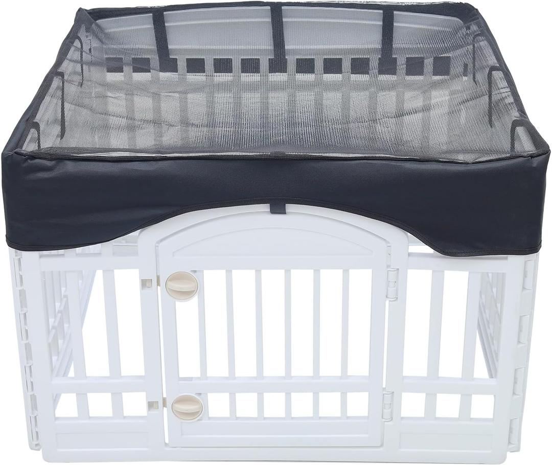 Dog Playpen Mesh Top Cover,[Playpen Not Included !!!] Fits 36" Inch Pet Playpen with 4 PanelsDog Cage Covers Puppy Playpen Cover,Indoor/Outdoor Use,Easy to fold for Portability,