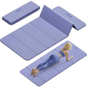 Foldable Yoga Mat,74"Lx32"Wx1/3"Thick,Folding Exercise Mat,Non-slip Wide Pilates Mats for Home Workout/Travel, Portable Yoga Mat Thick for Yoga/Pilates/Camping/Floor Exercises