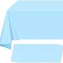 16 Pack Light Blue Plastic Tablecloth for Rectangle Tables, Premium Decorative Baby Blue Disposable Table Cloths for Parties, Rectangle Party Table Cover for Birthday Wedding Baby Shower, 54x108 Inch