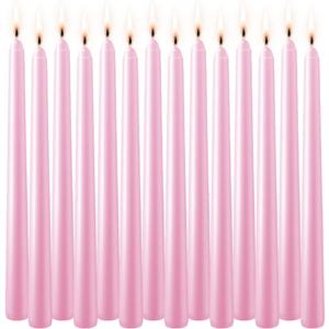 16 Pack Pink Taper Candles - Taper Candles 10 Inch Dripless, Smokeless & Unscented - 8 Hours Long Burning - Tall Candlesticks - Ideal for Weddings, Dinner Parties, Home Decor, Birthday Party