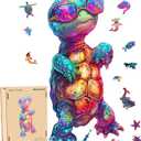 Reouinty Wooden Puzzle for Adults, Ninja Turtle Wooden Jigsaw Puzzles (11.7 * 23.6in-500pcs), Unique Shape Animal Adult Puzzles,Irregular Wood Puzzles Best Gift for Adults and Kids Family Game