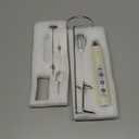 BSRGMS Milk Frother Handheld with Stand, Electric Whisk 3 Speed Adjustable, Drink Mixer with Stainless 3 Whisk, Rechargeable Hand Frother Wand, Foam Maker for Latte Cappuccino Hot Chocolate Egg Beige