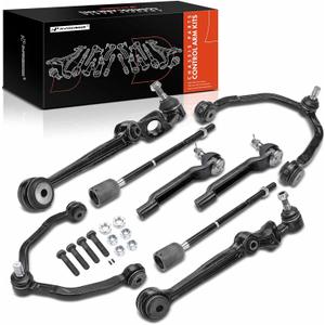 A-Premium Set of 8, Front Upper Lower Control Arm, Inner Outer Tie Rod End, Compatible with Ford Thunderbird 1989-1997, Mercury Cougar 1989-1997