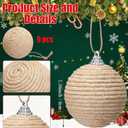 Odies 9 Pcs 2.36 Inch Natural Jute Decor Balls, Cream White Boho Farmhouse Hanging Ornaments for Home, Wedding, Wreath & Seasonal Decor