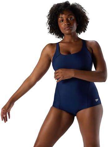 speedo Women's Swimsuit One Piece PowerFlex Princess Seam Ultraback Conservative Cut (Size 4)