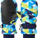 Kids Ski Gloves Waterproof Winter Snow Snowboarding Gloves Non Slip Windproof Sport Mittens for Boys Girls Youth Sledding Riding Driving Hiking (3-6 Years, Dinosaur MC02)