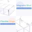 Mooliwe Index Card Holder Clear Acrylic Card Organizer 50 Pcs Divider Sheets for Desk File Note Holders, 4 Compartments Holds 600 Cards(3 x 5 Inch)