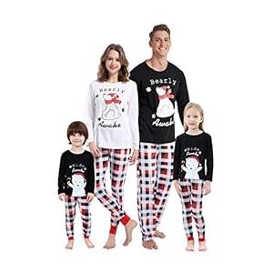 MyFav Matching Family Christmas Pajamas Set Soft Holiday Clothes Sleepwear Women XXL