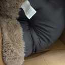 Bedsure Calming Dog Bed Medium Large Size Dogs - Donut Washable Large Pet Bed, 33 inches Anti-Slip Round Fluffy Plush Faux Fur Dog Bed, Camel