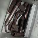 Shark FlexFusion Hair Straightener & Powerful Hair Dryer with Fusion Hair Brush, Ceramic Air Styler with Auto-Wrap Curlers & Concentrator, Ceramic Plates, Cosmic Blush HD641S