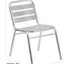 Flash Furniture Commercial Aluminum Indoor-Outdoor Restaurant Stack Chair with Triple Slat Back