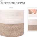 Planter Baskets for Indoor 11" Planters Cotton Rope Flower Plant Pots Cover,Woven Storage Baskets for Crafts, Organization Modern Home Decor 11"x11"Khaki