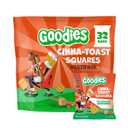 Goodies Cinna-Toast Squares, Cinnamon Sugar Puffed Snack, 32 Snack Packs | Sweet & Crunchy Snack for Kids, No Artificial Colors, Flavors, Preservatives, or Sweeteners, Gluten Free, Nut Free, Non-GMO (BBD 08/31/26)