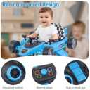 Baby Walker, Baby Walker with Wheels, 3 Adjustable Heights Reinforced Frame 4 Modes Push Walker & Jumper, Music Lights Anti-Rollover Speed Height Adjustment Toddler Activity Walker for 6-18 Months Old