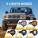 Archaic Headlights Compatible for 2021-2026 Ford Bronco 2 or 4 Door (Base/Big Bend/Badlands/Wildtrak/First Edition/Raptor],w/Amber/White Startup Animated DRL,Sequential Turn Signal)