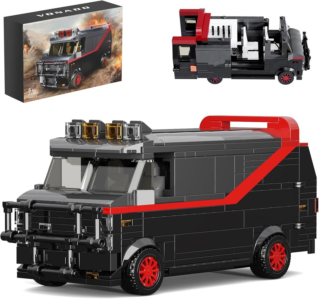 A-Team Van Car Building Set, Vandura Car Compatible with Lego, Nostalgic Movie Classic Replica Van Car Birthday Gift for Fans, Adults, Children's Home Desktop Decoration (450PCS)