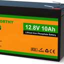 ECO-WORTHY 12V 10Ah Lithium LiFePO4 Deep Cycle Battery with 3000+ Cycles, Built-in BMS, Perfect for Fishfinder, Lighting, Back Up Power