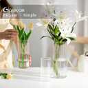 Glasseam Glass Cylinder Candle Holder, Clear Ribbed Vase Set of 18, Hurricane Pillar Candle Holder, Floating Candle Holders for Table Centerpiece, Flute Flower Vases for Centerpieces Dining Table