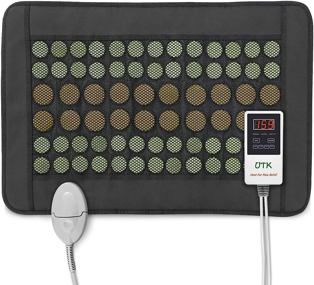 UTK Heating Pad for Back, 3X Deeper Back Pain Relief, Far Infrared Heating Pad with Natural Jade, FSA HSA Eligible, Hotter to 159, 4H Auto Off, Travel Bag, Memory Function, 23.5"16", Gifts for Women