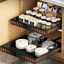 YJHome 1 Pack Pull Out Cabinet Organizer, No Drill Expandable Width 12"-20" & 21" Depth, Adhesive or Screw-In Installation, Magnetic Divider for Custom Storage, for Kitchen Pantry Bathroom Cabinet