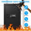 5.1 Cuft Large Home Safe, Waterproof Fireproof Safe Box for Money with Combination Lock and Spare Keys, Fire Proof Security Safe for Home Use, Fire Water Proof Safe for Documents Firearm Medicine