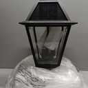 LUTEC Outdoor Solar Lamp Post Light with Motion Sensor, Dusk to Dawn Waterproof Pole Light Head with Three Modes, Exterior Black Solar Powered Fence Post Light Fixtures for Outside