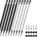 Bopomofo Stylus (10 Pcs), 2-in-1 Stylus Pen for Touchscreen, High Precision and Sensitivity, Suitable for iPhone/ipad/Android Tablets, Compatible with Touch Screens,Black/White