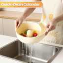 Snail-Shaped Automatic Spinner Fruit & Vegetable Washer Drainer, Fruit Washing Bowl with Strainer for Strawerries, Blueberries, Kitchen Utensils Gadgets Essentials for Produce Lovers