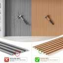 WPC Acoustic Slat Wall Panels 16-Pack 47.2'' x 6'', Accent 3D Wall Panel for Interior Wall Decor, Waterproof Fluted Textured Panel Wall Slats,Solid Elm (Cover Approx.32 sq.ft)