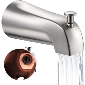 Universal Bathtub Tub Spout with Diverter, Wall Front Mount Tub Faucet Spout 1/2" IPS Thread, Compatible with Westbrass E531D-1F-62 Replacement (Brushed Nickel)