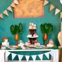 6 x Geiserailie 3 Tier Woodland Themed Party Cupcake Stand Decorations Safari Animals First Birthday Cupcake Holder Decor Jungle Dessert Tower for Baby Shower Birthday, Camping Party Supplies