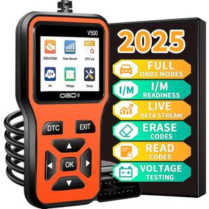 OBD2 Scanner Diagnostic Tool - Check Engine Light Code Scanner Tool with Reset, DTC, Data Stream, I/M Readiness, Car & Truck Scan Tool for All Vehicles Since 1996, escaner automotriz (Orange)