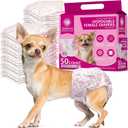 American Kennel Club Female Dog Wrap, Disposable Diapers with Wetness Indicator, X-Small, 50 Count (XS Waist Size 9 - 16 in)