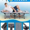 WLIVE 1200D Double Layer Oxford Camping Cots with Mattress for Adults, Foldable Cot for Sleeping, Outdoor Camping Bed with Carry Bag for Resting, Camping, Greige
