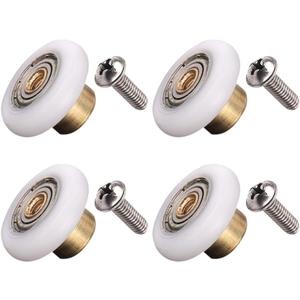 Atoplee 4 pcs Shower Door Rollers Runners Wheels - Replacement Part Bathroom Glass Door Runner Sliding Shower Door Roller Wheel (Roller Diameter 27mm)