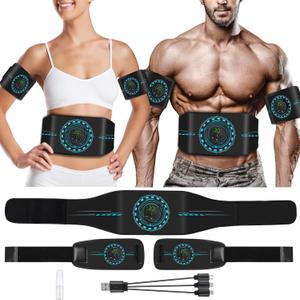 ABS Stimulator EMS Muscle Stimulator, 8 Modes & 20-Level Intensity Muscle Toner Stimulator, Toner Belt Abs Stimulator(3-in-1)
