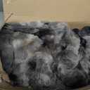 Lotus Karen Faux Fur Full Comforter Set – Tie-Dye Dark Gray Fluffy Comforter Full Size, Big Bubble Faux Rabbit Fur Bedding Comforter Sets, Cozy Fuzzy Bed Set 3 Pieces, 1 Comforter and 2 Pillowcases
