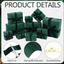 Matte Green Christmas Kraft Wrapping Paper 45 ft Velvet Ribbon 12 Gift Tags, 29.9 Inch Wide