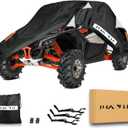 UTV Cover Waterproof Heavy Duty Oxford Cloth All Weather Protection Covers for Can-Am Maverick X3 Polaris RZR PRO Yamaha Kawasaki TERYX KRX Arctic Cat Wildcat UTV Accessories, 2-3 Seater-Plus (Black)