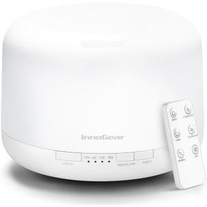 InnoGear 500ml Essential Oil Diffuser with Remote Control, Premium Ultrasonic Aromatherapy Diffusers Scent Humidifier Vaporizer Auto-Off Timer for Large Room Home, Basic White