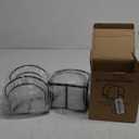 4 Pack Kitchen Plate Holder Organizer for Cabinet Space Saver Dinner Dish Plate Storage Rack Upright Dish Drying Racks Metal Dish Racks Stand for Cupboard and Countertop 2 Large 2 Small Black