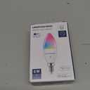 Lightinginside E12 Smart Light Bulbs 60W Equiv., Work with Alexa/Google Home/Smart Life, 500LM 6W RGBCW Candle Candelabra LED Light Bulbs, No Hub Required, 2.4G WiFi Bluetooth Bulb, ETL Listed, 2PCS