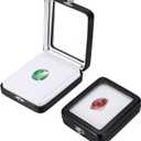 MECCANIXITY 2pcs Gemstone Display Box 3.6x4.4x1.3 Small Diamond Case Black