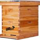 Beehive 8 Frame Bee Hives and Supplies Starter Kit, Bee Hive for Beginner, Honey Bee Hives Includes 1 Deep Bee Boxes, 1 Bee Hive Super with Beehive Frames and Foundation