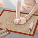 Silicone Baking Mat, 24" x 16" Baking Mat, Pastry Rolling Sourdough Baking Mat Supplies for Making Pizza, Pie, Cookies, Bread
