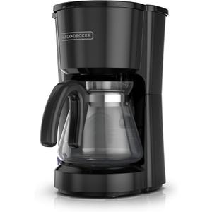 BLACK+DECKER 5-Cup Coffee Maker with On/Off Switch, Sneak-A-Cup Feature, and Easy-View Water Window, Black