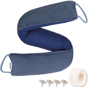 TORRAMI 30" Door Draft Stopper Under Bottom Insulation Noise Air Stopper 2.07LB,Draft Stopper Guard Seal for Doors and Windows - Dark Blue