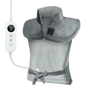 Heating Pad for Back Pain Relief Weighted Heating Pad for Neck and Shoulder Cramps 6 Heat Settings 6 Timers Auto Off Birthday Gifts for Women Men Mom Dad ETL Certified Gray