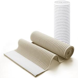 Geiserailie 2 Pcs Chest Compression Wrap Breast Support Band Support Strap Bandage Adjustable Chest Binder for Sports Running for Large Breasted Women Prevent Breast Bounce (White, Beige,Large)